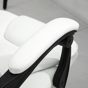 English Elm Vinsetto 7-Point Vibrating Massage Office Chair with Recline, Lumbar Support, Footrest, White W2225P173838