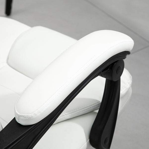 English Elm Vinsetto 7-Point Vibrating Massage Office Chair with Recline, Lumbar Support, Footrest, White W2225P173838