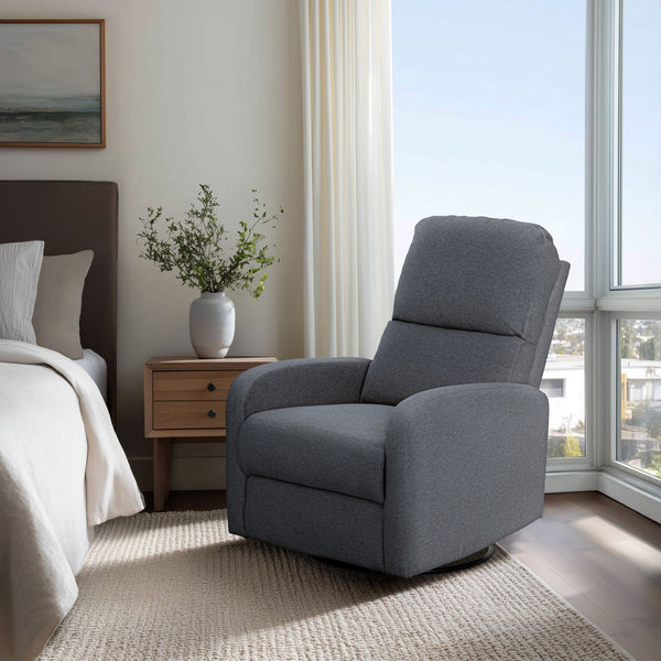 JLA Home INK+IVY - Power Dakota Recliner with Swivel, Glider & USB Charging — Power Recline, Storage Pocket, Plush Comfort Grey II103-0610
