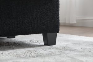 English Elm UNITED Modular 6-Seat Sectional Sofa with Removable Ottoman, Storage Compartments, Convertible Comfort Black W1568S00243