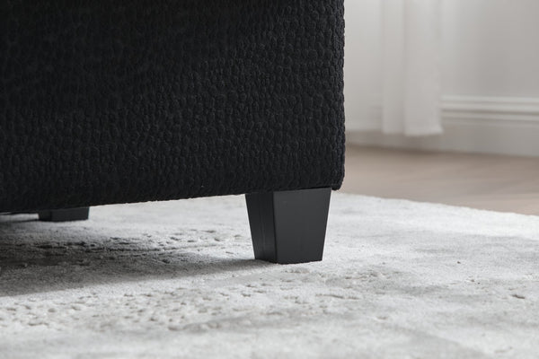 English Elm UNITED Modular 6-Seat Sectional Sofa with Removable Ottoman, Storage Compartments, Convertible Comfort Black W1568S00243