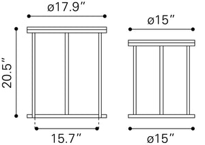 Bari Nesting Table Set (2-Piece) Natural 109776 Zuo Modern