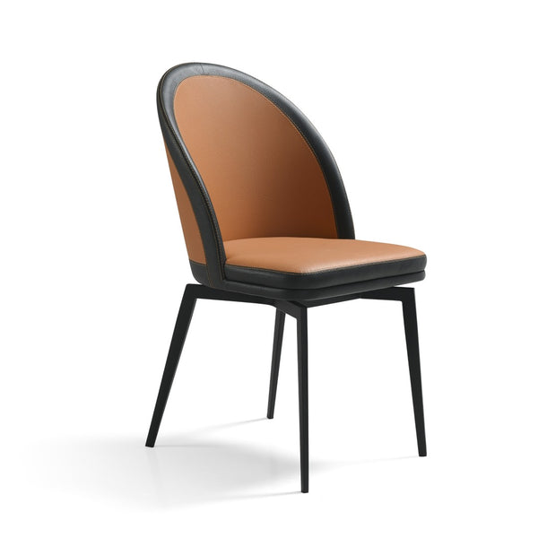 English Elm Abel Swivel Faux Leather Dining Chair Set Contoured Back Industrial Modern Style B2736P464804