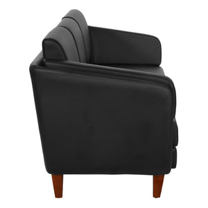 OSP Home Furnishings Loveseat Commercial Grade Faux Leather Two Seat Sofa with Cherry Wood Legs for Offices Sofa SL59403-U65