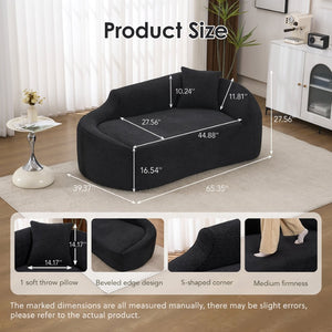 English Elm Ly-048 Sculpted Chenille Chaise Lounge Convertible Sleeper Sofa for Modern Living Spaces Black W2231P401731