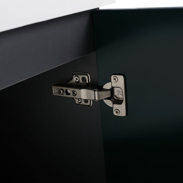 English Elm 36" Freestanding Bathroom Vanity with Resin Sink, Soft-Close Doors, Adjustable Shelf & Metal Handles Dark Green W999S00274