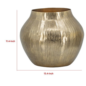 English Elm Kria Hammered Aluminum Decorative Vase with Antique Gold Finish for Glam Interiors B056P416842