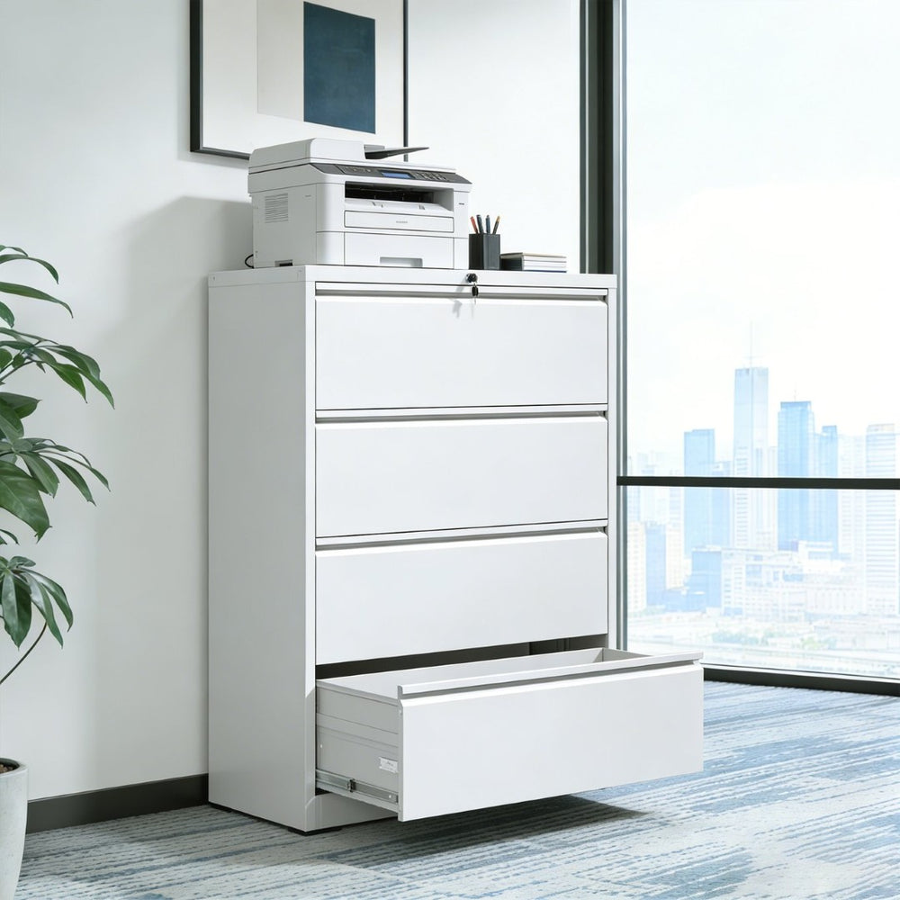 English Elm Lateral Steel Filing Cabinet Two Drawer Locking Anti-tip Home Office Storage W2735P428821