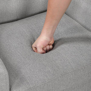 English Elm Contemporary Button-Tufted Accent Chair with Plush Fabric, Curved Arms and Solid Wood Legs for Living Gray 26.5 L x 28.5 W x 22.5 H B011P281837