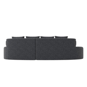 English Elm Modern Half Moon Chenille Sectional Three Seat Curved Sofa for Living Room or Apartment Dark Gray W395P435346