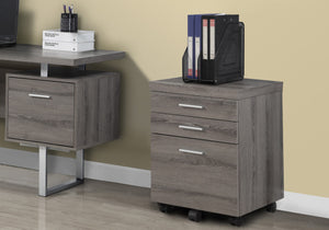 English Elm File Cabinet Mobile Rolling Storage with Smooth Glaze, Locking Casters & Legal Letter Drawers—Contemporary Appeal taupe 26 L x 21 W x 9 H B2710P219596
