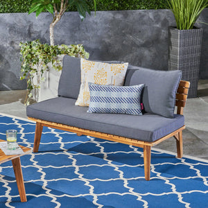 English Elm Christopher Knight Home® - BALMORAL Loveseat Patio Acacia Wood Teak Finish with Weather‑Resistant Gray Cushions, Mid‑Century Charm 62248.00
