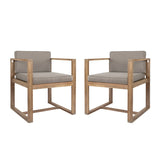 Christopher Knight Home® - Noble House - - Solid Wood Dining Chair With Armrests Grey (Set Of 2)