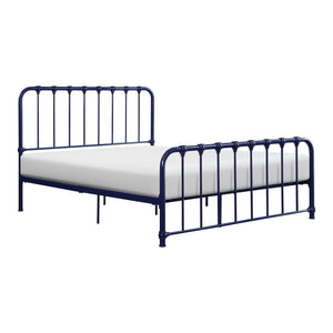 English Elm Metal Bed Bethany Queen Platform with Curved Headboard and Timeless Accent Joints for Stylish Rooms Blue 67.75 L x 38.25 W x 4.5 H B011P265590