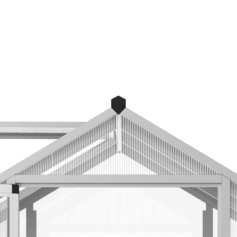 English Elm Greenhouse Polycarbonate Walk-in Garden Structure with Aluminum Frame and Roof Vent T3971S00020