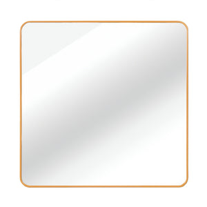 English Elm 30 30 in x 30 in Metal Framed Square Bathroom Mirror with Shatterproof HD Glass, Rust‑Resistant Frame Gold W2203P379069