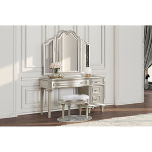 English Elm Colwood Four Drawer Glam Vanity Desk with Crystal Knobs and Built in Usb Charging B062S01490