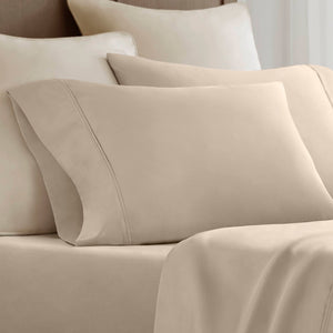English Elm 4 Piece Queen Sateen Sheet Set - Luxurious Egyptian Cotton, Deep-Pocket, Easy Care Bedding Essentials B035P381332