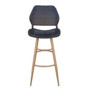 English Elm Christopher Knight Home® - LARYN Outdoor Wicker Barstools - Set of 2 Multibrown Seats with Wood-Finish Metal Legs, Durable Patio Seating 62619.00MBRN