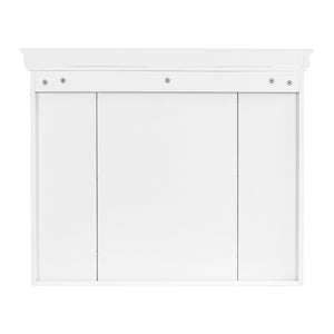 English Elm 35'' 35' 35'' x 28'' Wall Mounted Medicine Cabinet with Mirror Door, Modern MDF Storage with Towel Rod White N710P196545K