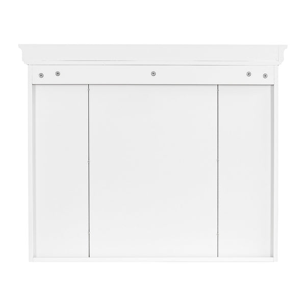 English Elm 35'' 35' 35'' x 28'' Wall Mounted Medicine Cabinet with Mirror Door, Modern MDF Storage with Towel Rod White N710P196545K