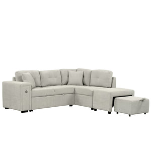 English Elm Sku Convertible Sleeper Sofa with Storage Drawer Ottoman Usb Ports Studio Ready N719P185588E