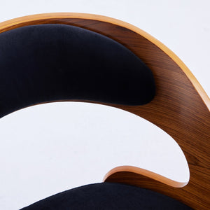 English Elm Swivel Counter Stools Set of 2 Rattan Back Pu Seat Mid Century Wood Frame Kitchen Black T3623P433537