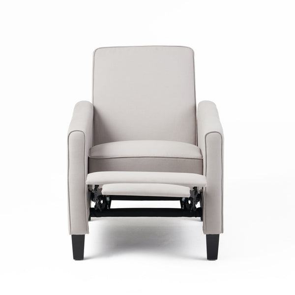 English Elm Christopher Knight Home® - Grey Linen Push Back Chair with Plush Padding, Ergonomic Recline, Breathable Fabric & Durable Frame (97) 52422.00FDGRY