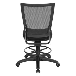OSP Home Furnishings Soft Frame Drafting Chair with Mesh Back Plush Seat and Pneumatic Height Adjustment 69330-30