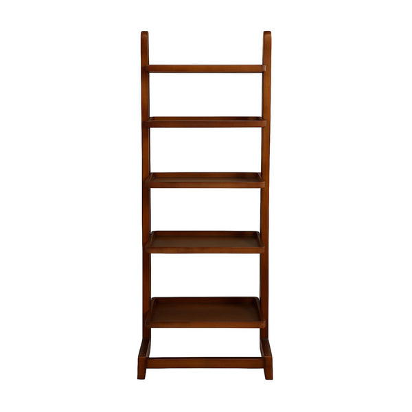 English Elm 5-Tier Ladder Bookshelf Antique Oak Finish with Five Open Shelves, Sturdy Modern Storage & Display (98) B016P356094