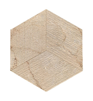 English Elm Hexagon Gold Beige Yellow Marble Tiles - Textured Fluted Finish For Stunning Bathroom Walls & Accents W1696P262336