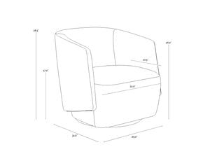 Sunpan Sarina Swivel Lounge Chair - Modern Meg Taupe & Gold, Stylish Iron Design for Home Comfort & Elegance