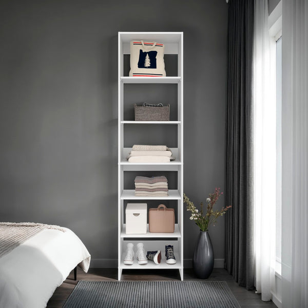 English Elm Maplewood Slim Open Wardrobe with Dual Chrome Rods for Small Bedroom Storage B092P474470