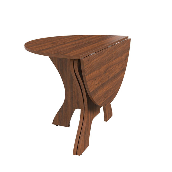 English Elm 43 Inch Foldable Mdf Dining Table with Warm Wood Grain Veneer for Compact Living Walnut W2700P409328