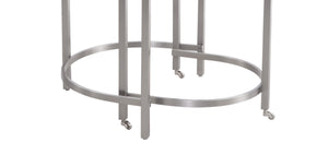 Basset Mirror Hensley Glamorous Bunching End Table Set - Stylish Glass & Marble Tops With Mobile Casters For Elegance Black Steel,Marble,Tempered Glass 9200-lr-202