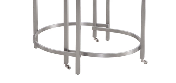 Basset Mirror Hensley Glamorous Bunching End Table Set - Stylish Glass & Marble Tops With Mobile Casters For Elegance Black Steel,Marble,Tempered Glass 9200-lr-202