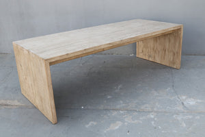 Lilys 94 Inches Waterfall Dining Table Reclaimed Pinewood Whitewash 9200