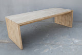 Lilys 94 Inches Waterfall Dining Table Reclaimed Pinewood Whitewash 9200