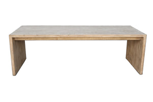 Lilys 94 Inches Waterfall Dining Table Reclaimed Pinewood Whitewash 9200