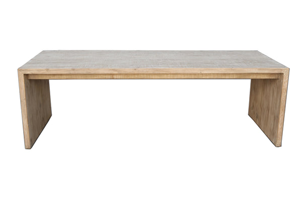 Lilys 94 Inches Waterfall Dining Table Reclaimed Pinewood Whitewash 9200
