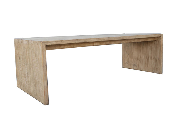 Lilys 94 Inches Waterfall Dining Table Reclaimed Pinewood Whitewash 9200