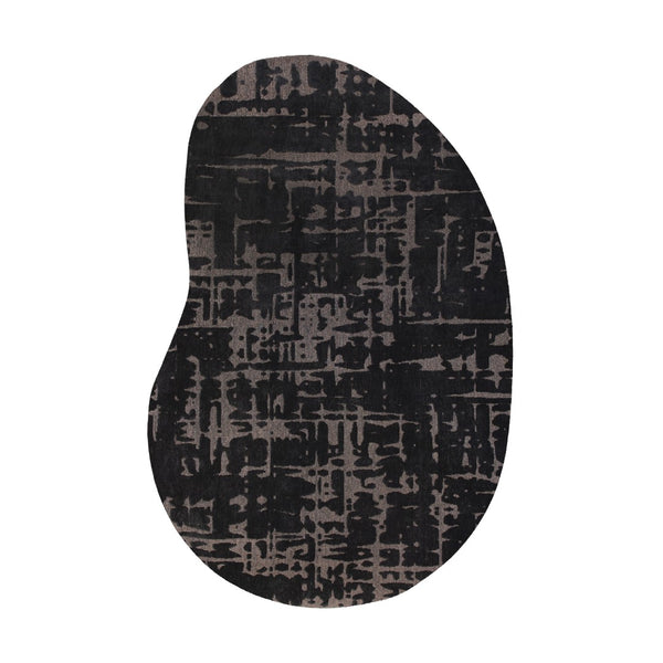 Louis de Poortere Structures Baobab Sculptural Area Rug Earthy Textured Motifs for Living Room Decor Black Water 5'7 x 7'9 120330