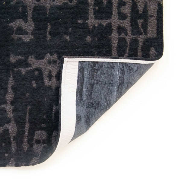 Louis de Poortere Structures Baobab Sculptural Area Rug Earthy Textured Motifs for Living Room Decor Black Water 5'7 x 7'9 120330