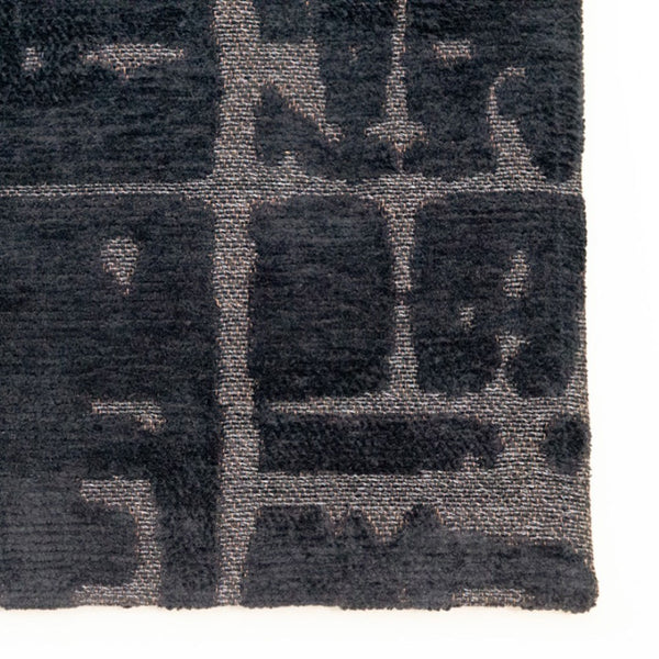 Louis de Poortere Structures Baobab Sculptural Area Rug Earthy Textured Motifs for Living Room Decor Black Water 5'7 x 7'9 120330