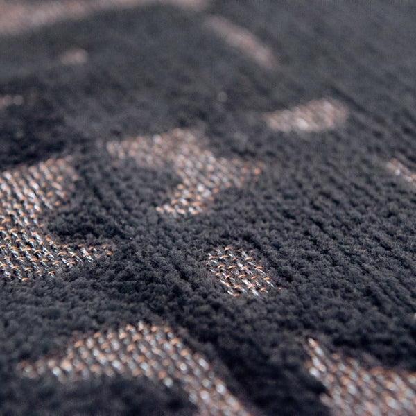 Louis de Poortere Structures Baobab Sculptural Area Rug Earthy Textured Motifs for Living Room Decor Black Water 5'7 x 7'9 120330