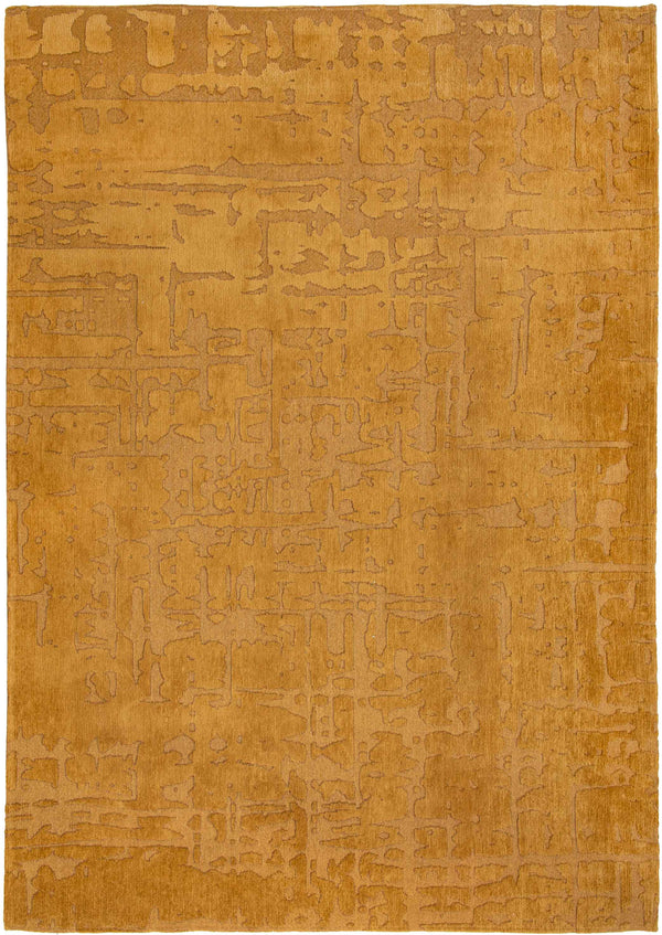 Louis de Pootere Structures Baobab 100% PET Poly Mechanically Woven Jacquard Flatweave Contemporary / Modern Rug Madagascar Gold 4'7"