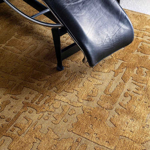 Louis de Poortere Structures Baobab Sculptural Area Rug Earthy Textured Motifs for Living Room Decor Madagascar Gold 5'7 x 7'9 120332