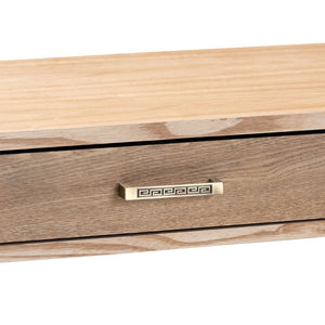 Baxton Studio Baxton Studio Lafoy Stylish 2-Drawer Console Table in Natural Wood & Gold Finish for Modern Homes FJ2A034-Light Brown-Console