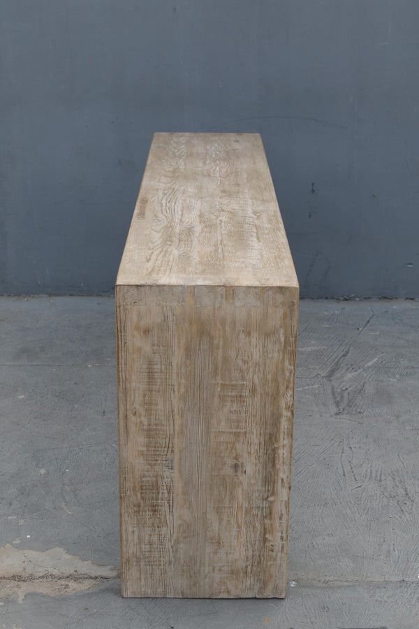 Lilys 72 Inches Waterfall Console Table Reclaimed Pinewood Whitewash 9202