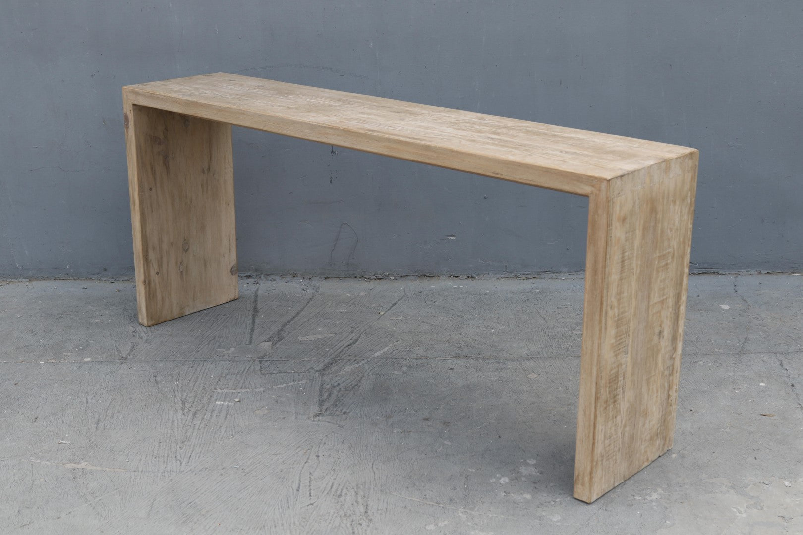 72 Inches Waterfall Console Table - Elegant Reclaimed Pinewood in Chic